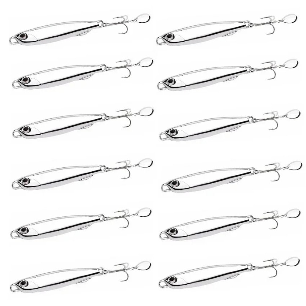 12 Piece Metal Jig Fishing Lure Kit Sinking Spoon And Spinner Set For Pike Carp And Sea Fishing 17