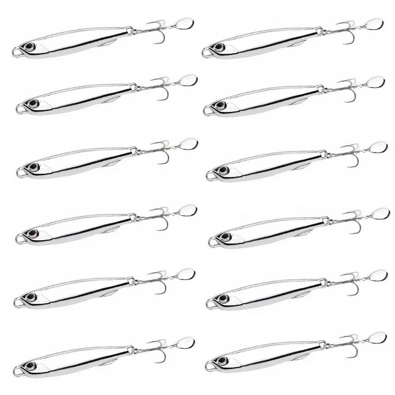 12 Piece Metal Jig Fishing Lure Kit Sinking Spoon And Spinner Set For Pike Carp And Sea Fishing 17