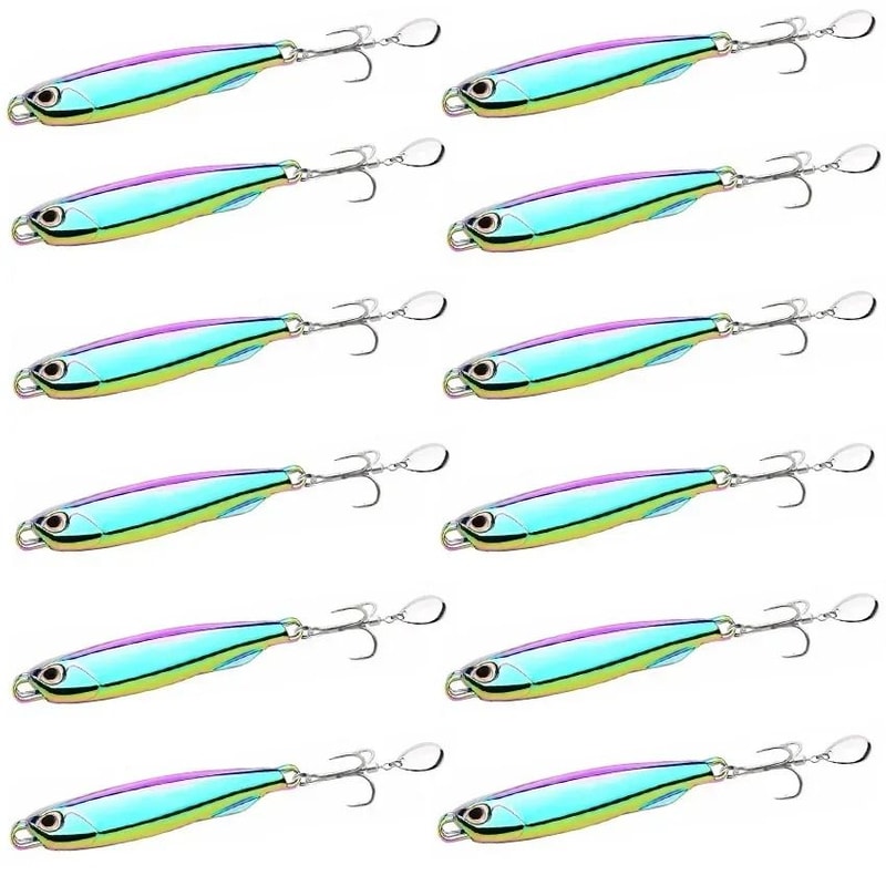 12 Piece Metal Jig Fishing Lure Kit Sinking Spoon And Spinner Set For Pike Carp And Sea Fishing 18