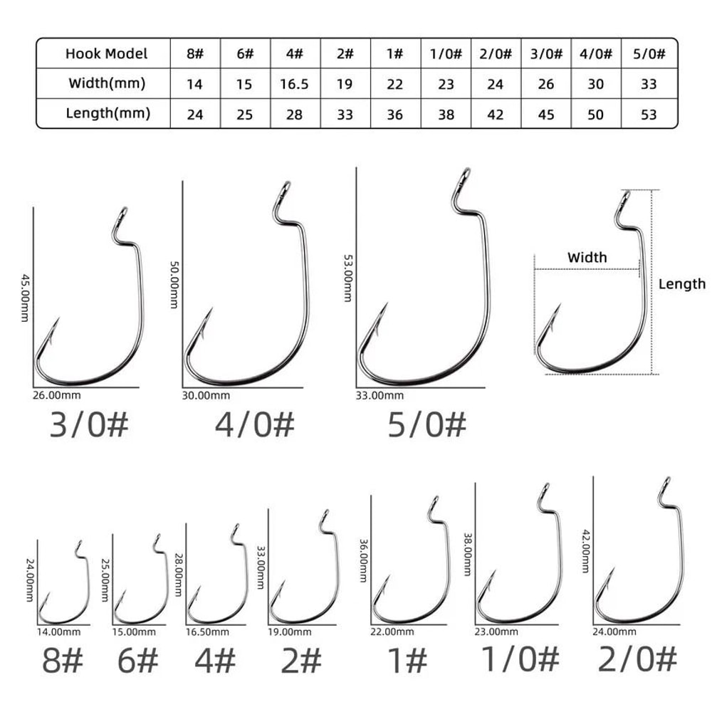 10 Piece Offset Fishing Hook Set Sharp Jig Head Crank Hooks For Soft Bait And Crankbait Rigs 1