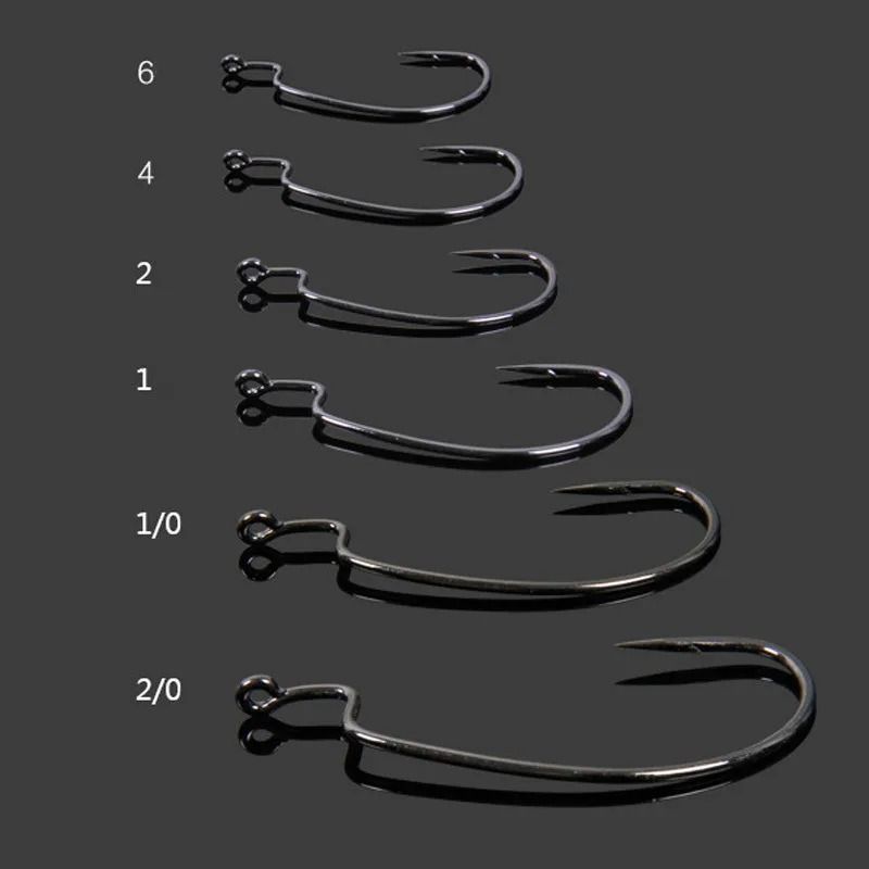 10 Piece Offset Fishing Hook Set Sharp Jig Head Crank Hooks For Soft Bait And Crankbait Rigs 4