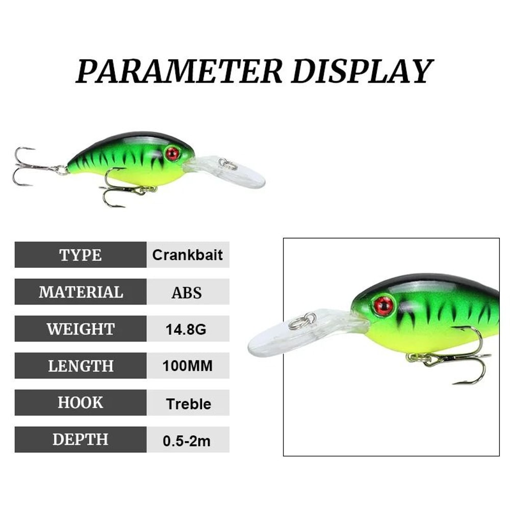 Crankbait Fishing Lure Hard Swimbait With 3D Eyes And Treble Hooks For Carp And Bass 1