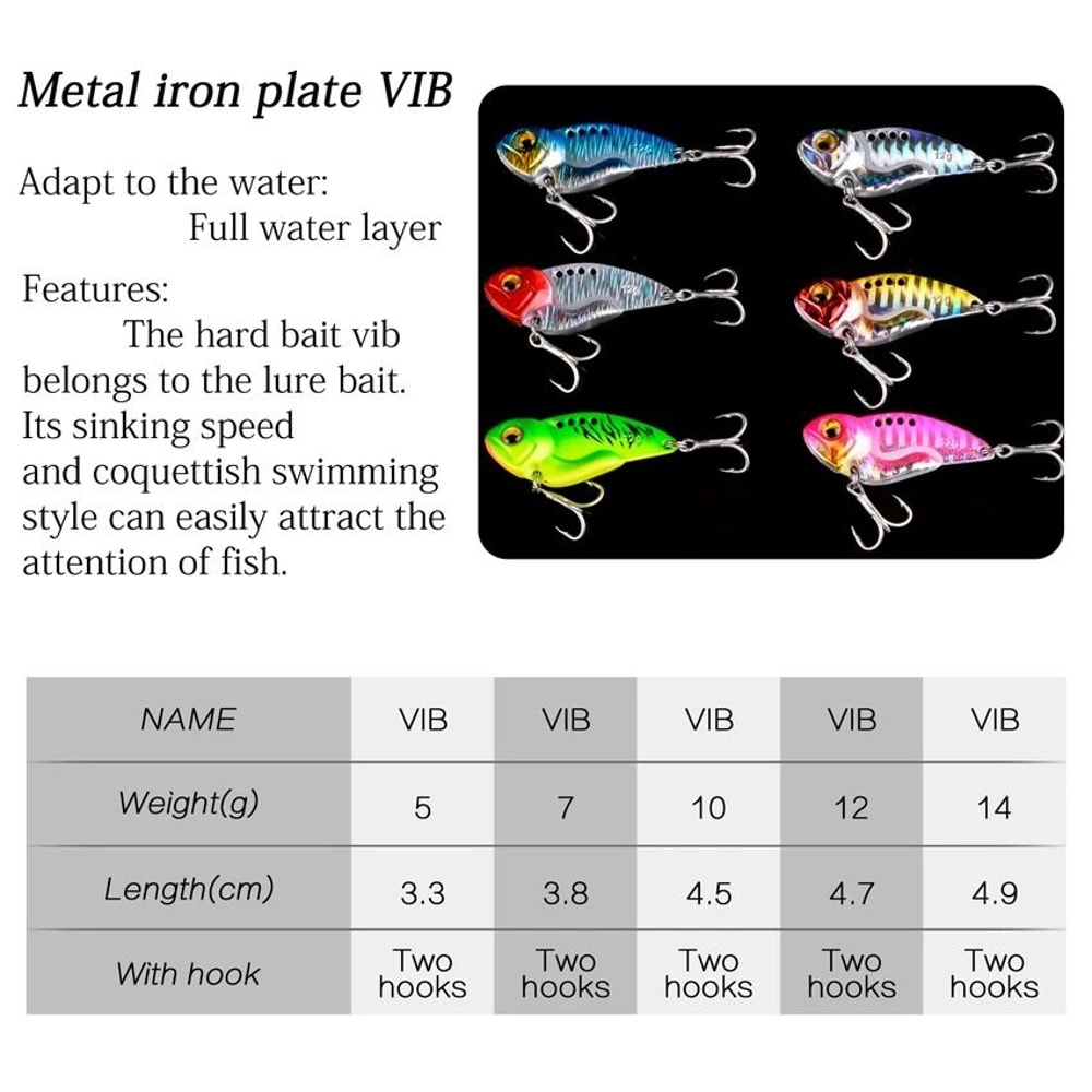 Sinking Cicada Vib Blade Spinner Lure Metal Spoon Bait For Winter Bass And Pike Fishing 2