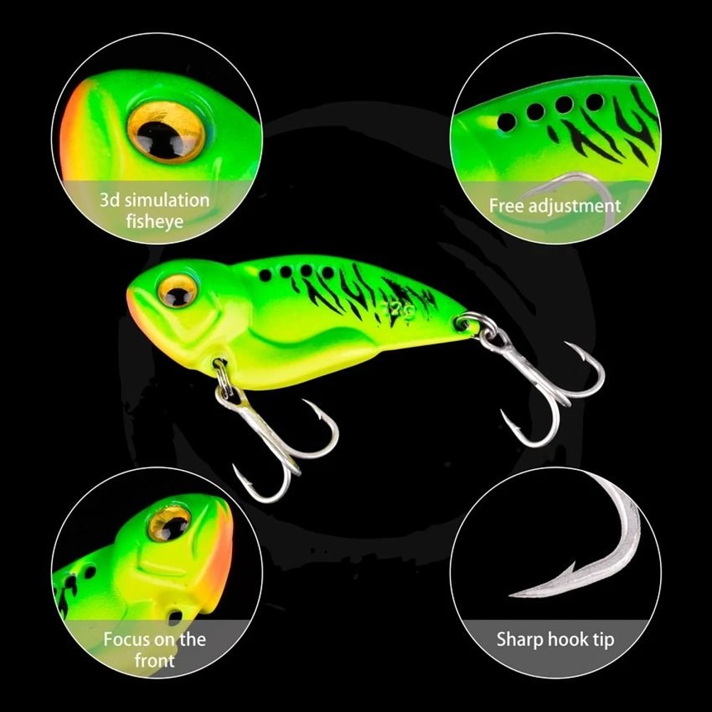 Sinking Cicada Vib Blade Spinner Lure Metal Spoon Bait For Winter Bass And Pike Fishing 4