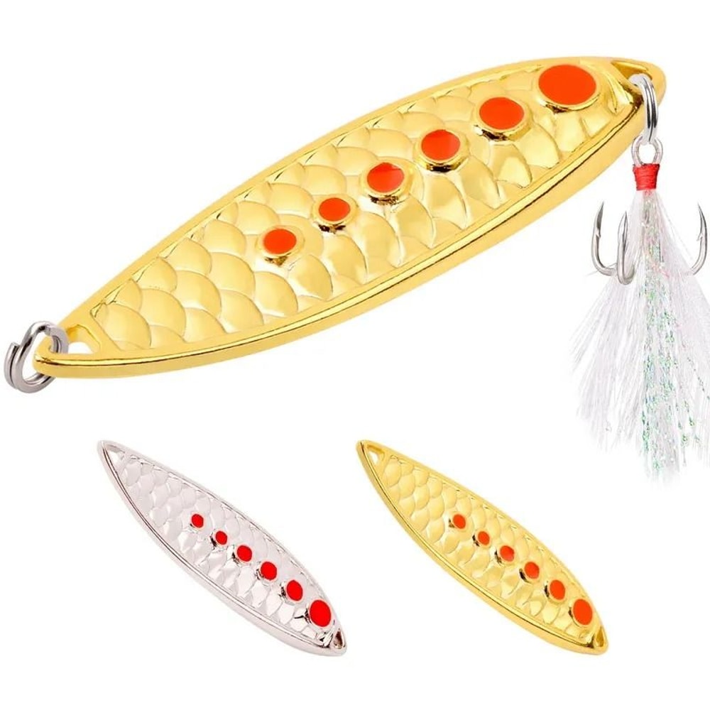 Metal Spoon Fishing Lure 3 G To 20 G Jig Bait With Scaled Flash Finish For Trout And Bass 0