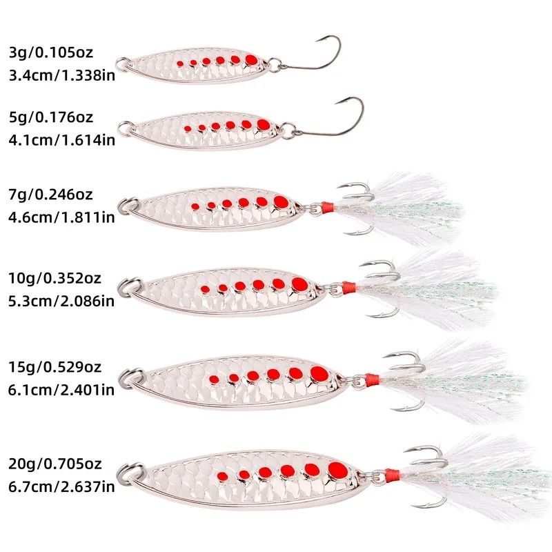 Metal Spoon Fishing Lure 3 G To 20 G Jig Bait With Scaled Flash Finish For Trout And Bass 2