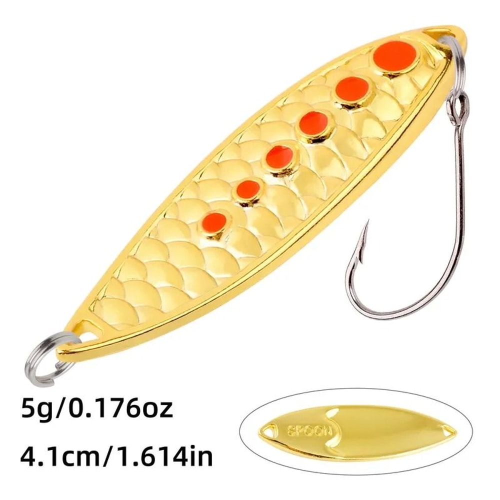 Metal Spoon Fishing Lure 3 G To 20 G Jig Bait With Scaled Flash Finish For Trout And Bass 7