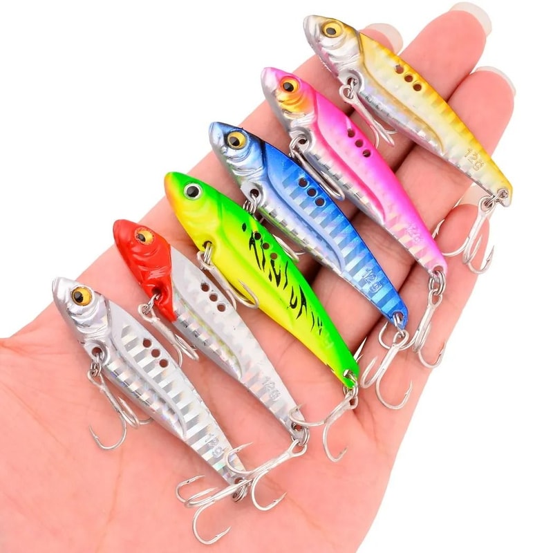 12 Piece Metal VIB Fishing Lure Set Vibration Spoon Spinner Hard Baits For Bass And Pike 3