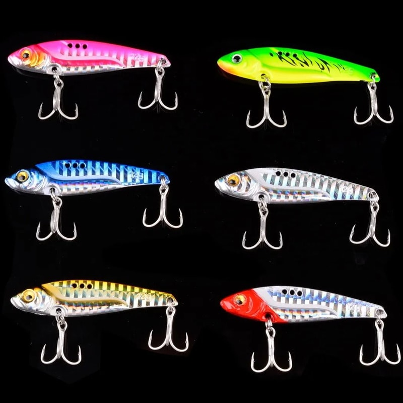 12 Piece Metal VIB Fishing Lure Set Vibration Spoon Spinner Hard Baits For Bass And Pike 4
