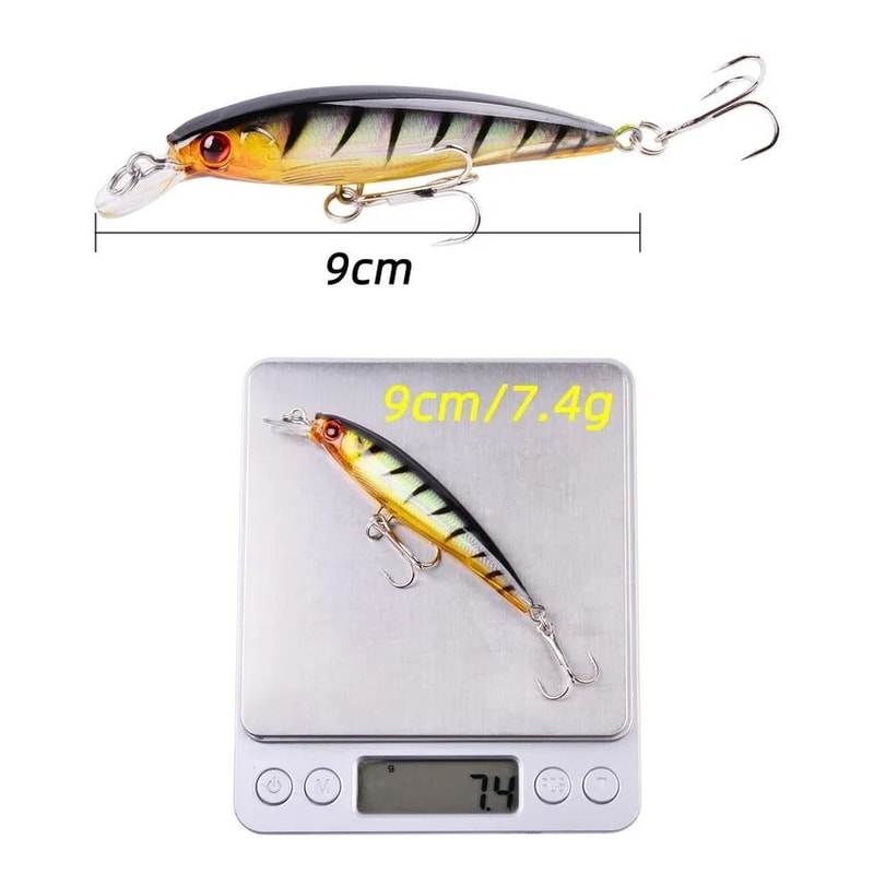 8 Piece Minnow Crankbait Fishing Lure Set 354 In Wobblers Swimbait Kit For Bass Pike And Carp 5