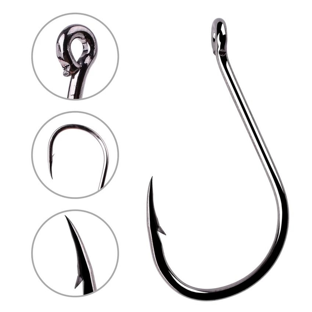 High Carbon Steel Circle Fishing Hooks Set Barbed Offset Hooks With Storage Box For Carp And Sea Fi 0