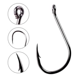 high carbon steel circle fishing hooks set barbed offset hooks with storage box for carp and sea fishing