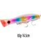 Big Game Saltwater Popper Fishing Lure Topwater Wobbler With 3D Eyes And Treble Hooks 17