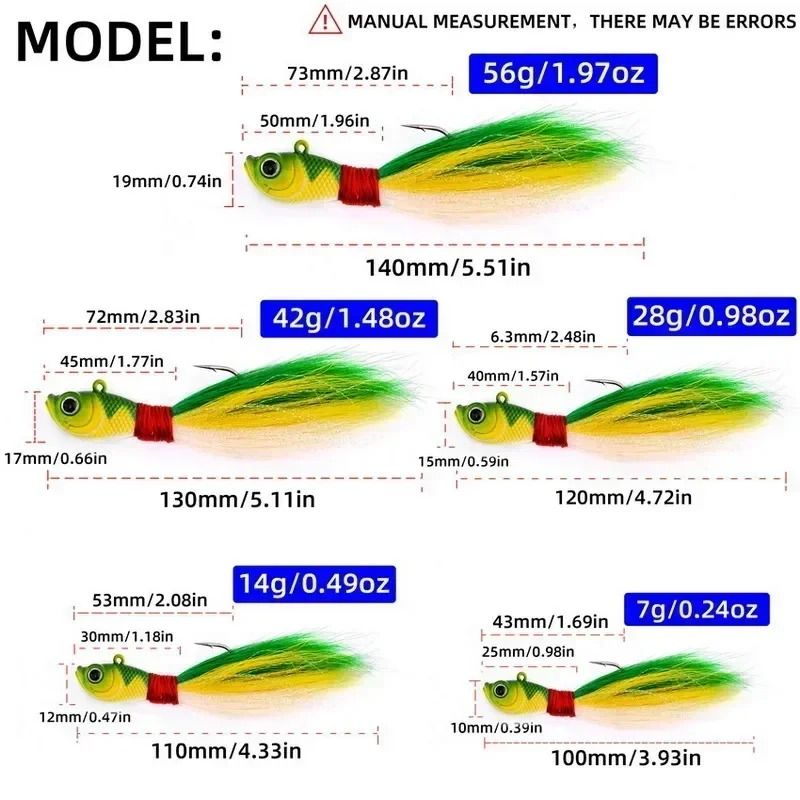 Bucktail Jig Head Lure With 3D Eyes Deer Hair Feather Hook For Bass And Saltwater Fishing 1