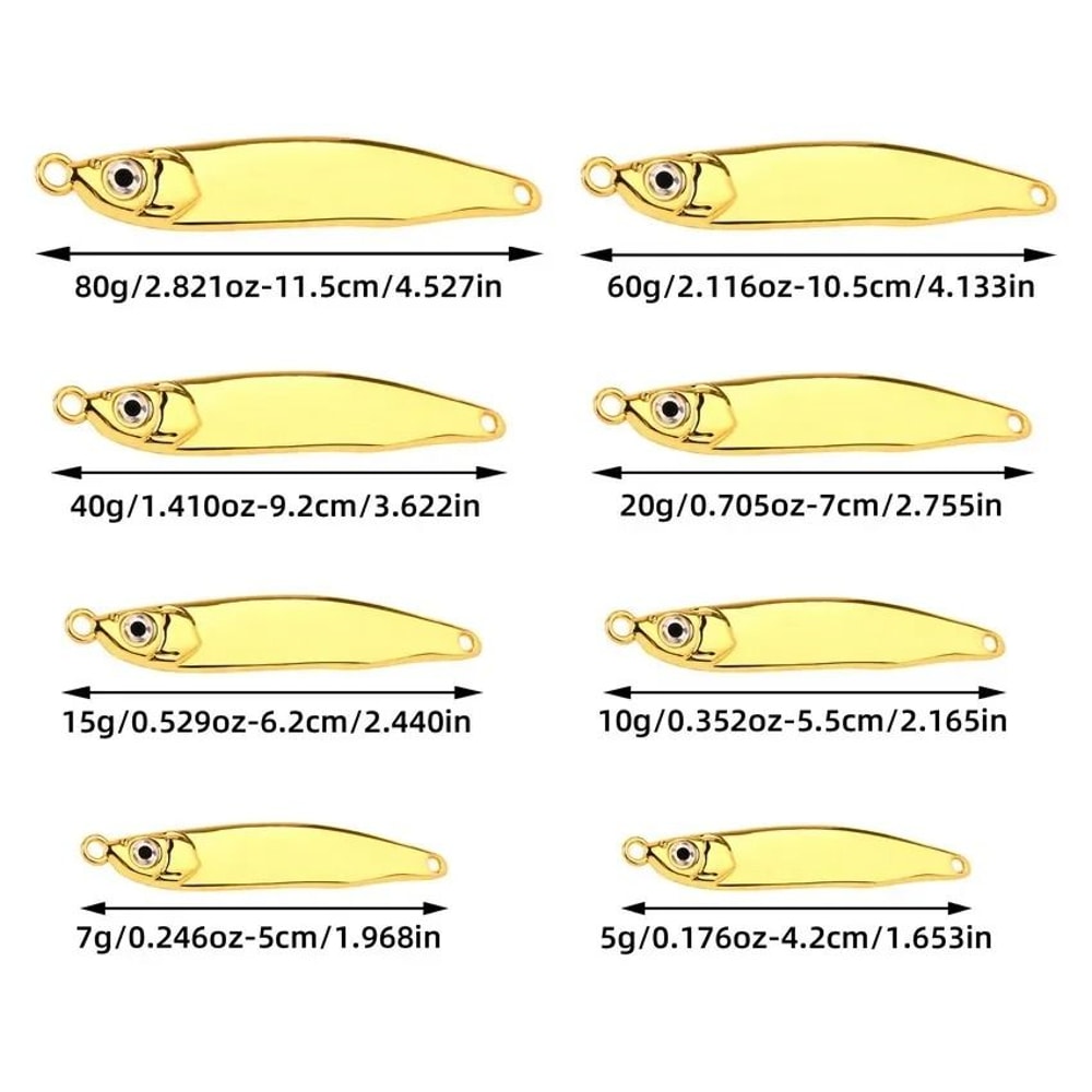 Metal Spoon Fishing Lure Silver Or Gold Sequin Bait For Bass Trout And Pike 2