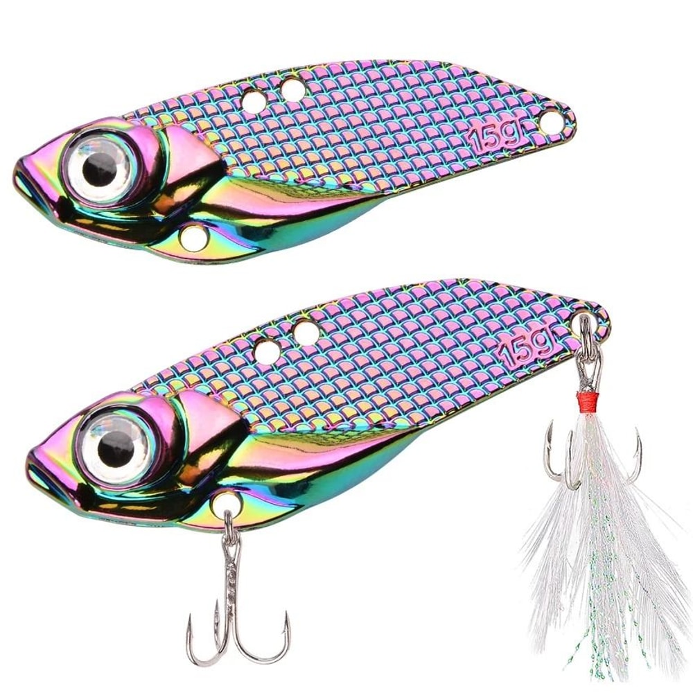 Metal VIB Vibration Fishing Lure Long Throw Sequin Tremor Bait For Bass And Predator Fish 0