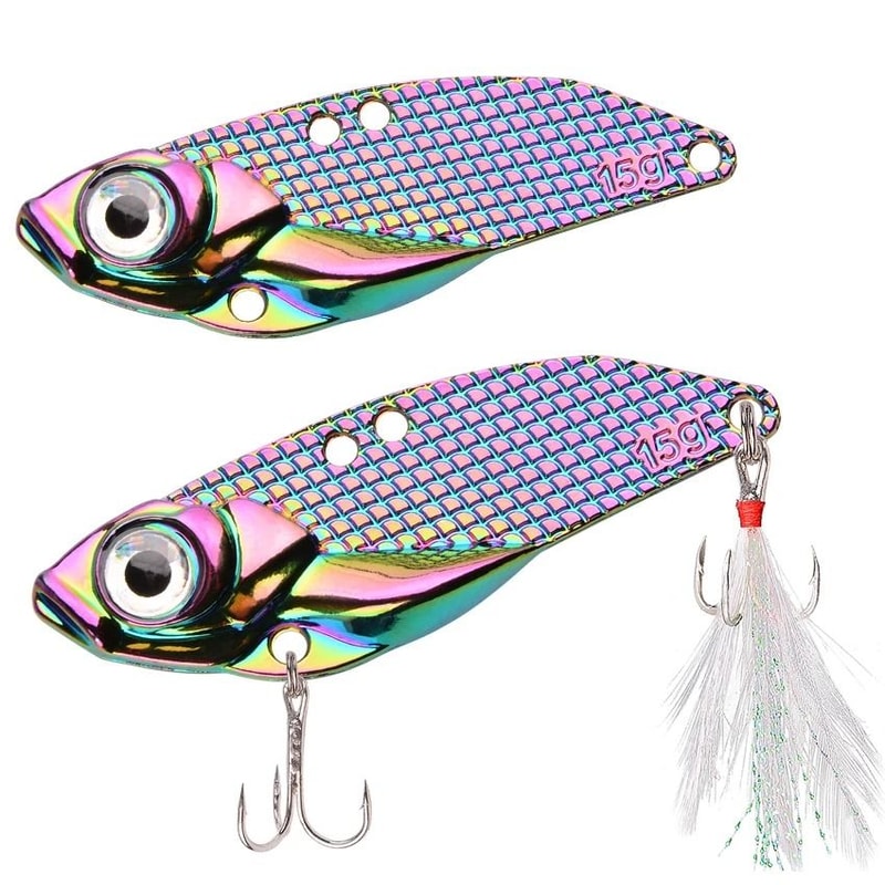 Metal VIB Vibration Fishing Lure Long Throw Sequin Tremor Bait For Bass And Predator Fish 0
