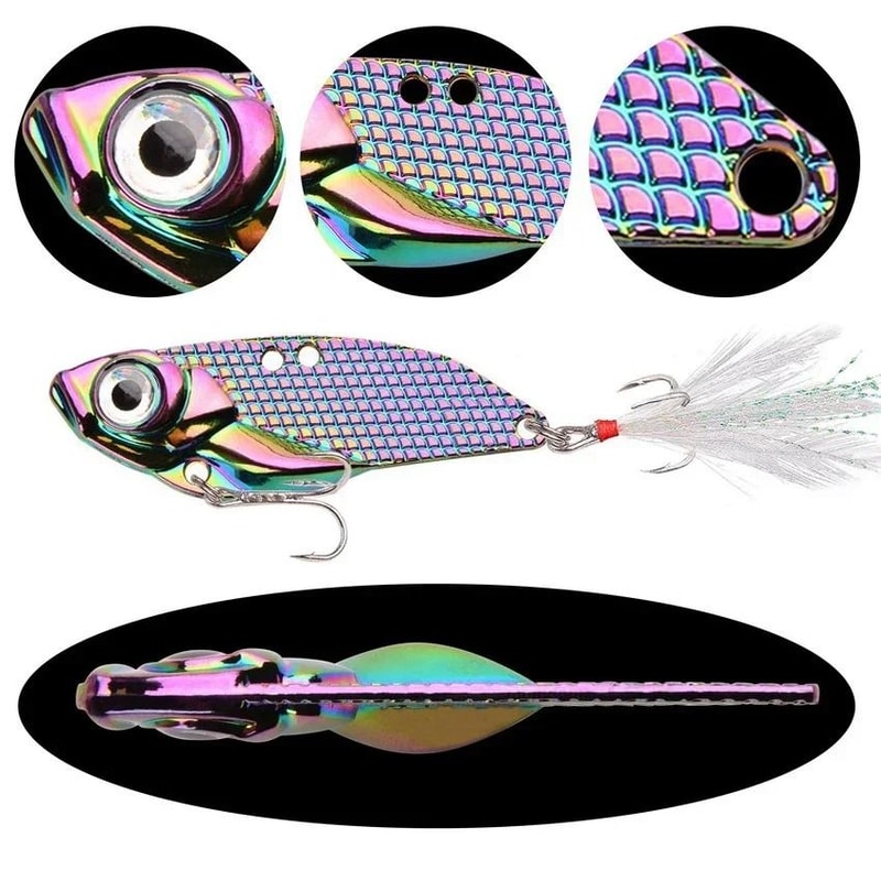 Metal VIB Vibration Fishing Lure Long Throw Sequin Tremor Bait For Bass And Predator Fish 5
