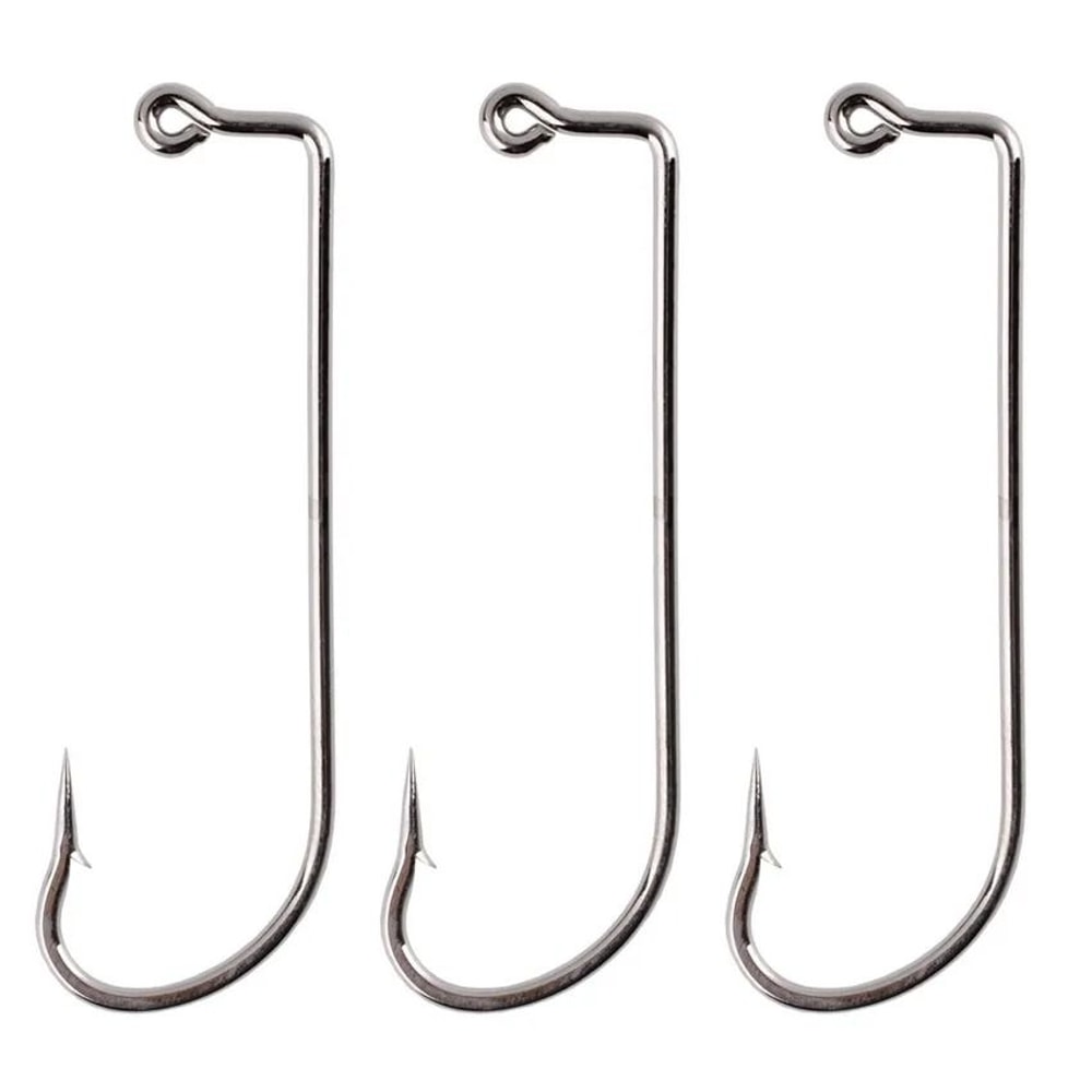 100 Piece High Carbon Steel Offset Jig Hooks 90 Degree Fishing Hooks For Soft Lures 0