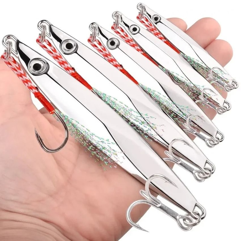 Sinking Metal Jig Fishing Lure Jig Spoon Wobbler Bait For Sea Fishing 1
