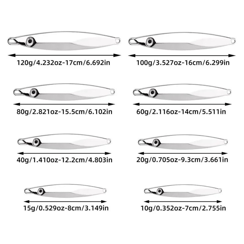 Sinking Metal Jig Fishing Lure Jig Spoon Wobbler Bait For Sea Fishing 2