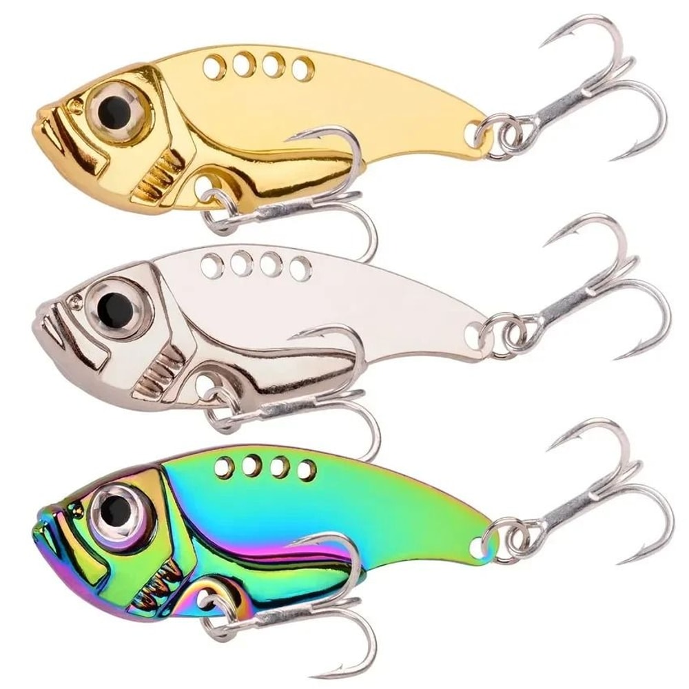 Metal VIB Blade Fishing Lure Sinking Vibration Spinner Bait With 3D Eyes For Bass Pike And Perch 2