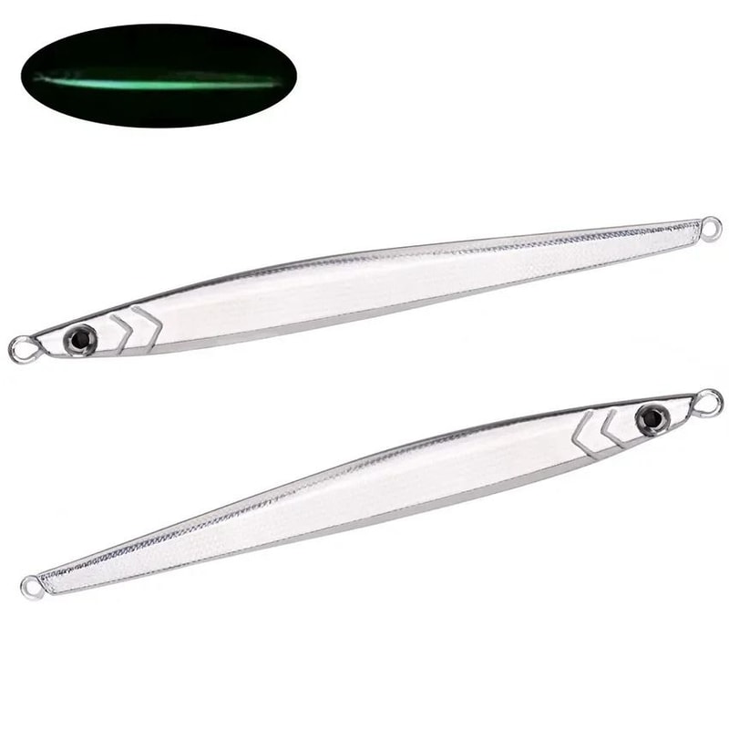 Slow Pitch Metal Jig Fishing Lure Long Casting Jig Spoon For Saltwater Shore Fishing 10