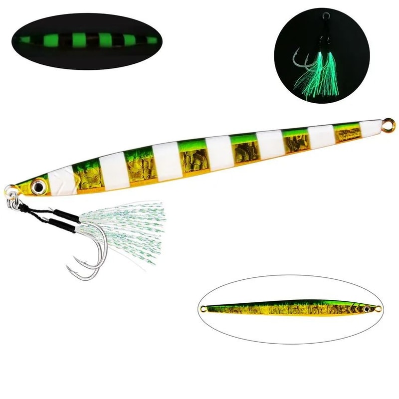Slow Pitch Metal Jig Fishing Lure Long Casting Jig Spoon For Saltwater Shore Fishing 12