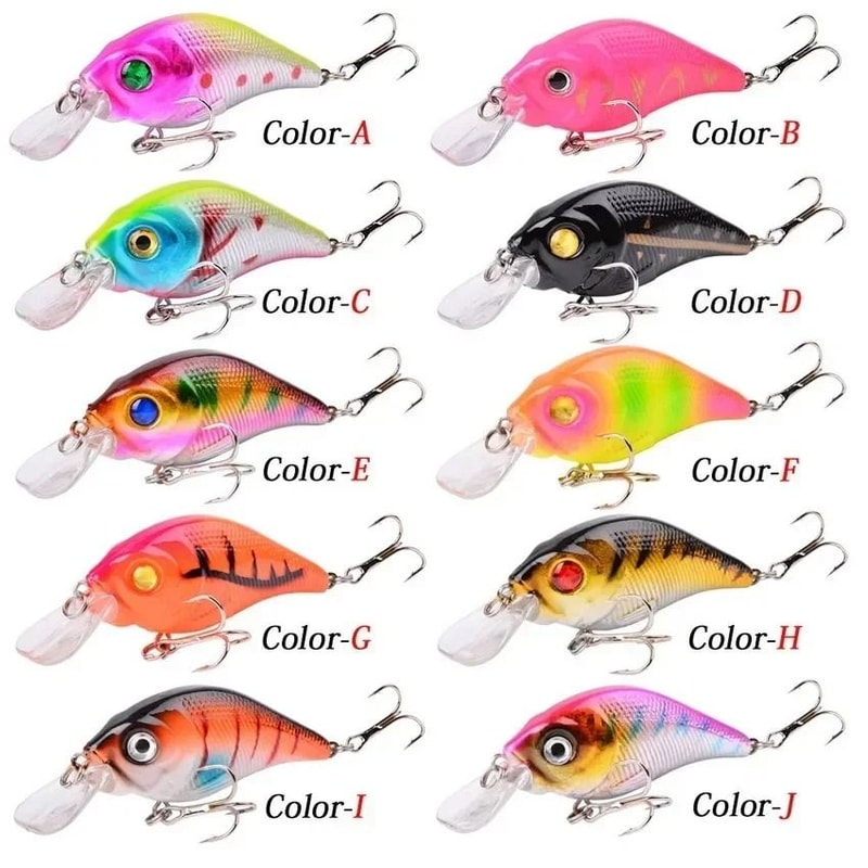 Hard VIB Minnow Fishing Lure 315 In Sinking Crankbait Wobbler With Treble Hooks And 3D Eyes 5