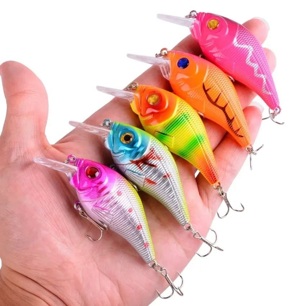 Hard VIB Minnow Fishing Lure 315 In Sinking Crankbait Wobbler With Treble Hooks And 3D Eyes 6