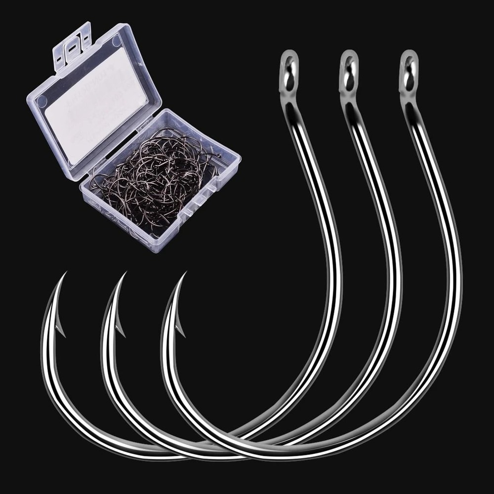 100Piece Barbed Carbon Steel Fishing Hook Set For River Shrimp And Lobster Fishing 0