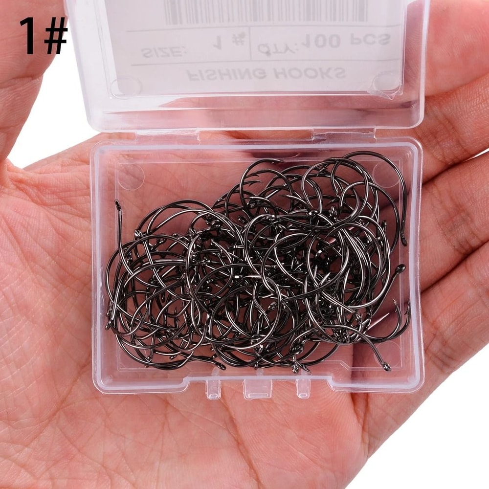 100Piece Barbed Carbon Steel Fishing Hook Set For River Shrimp And Lobster Fishing 2