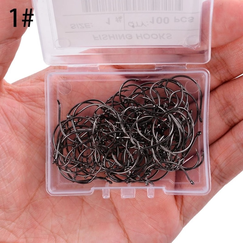 100Piece Barbed Carbon Steel Fishing Hook Set For River Shrimp And Lobster Fishing 2