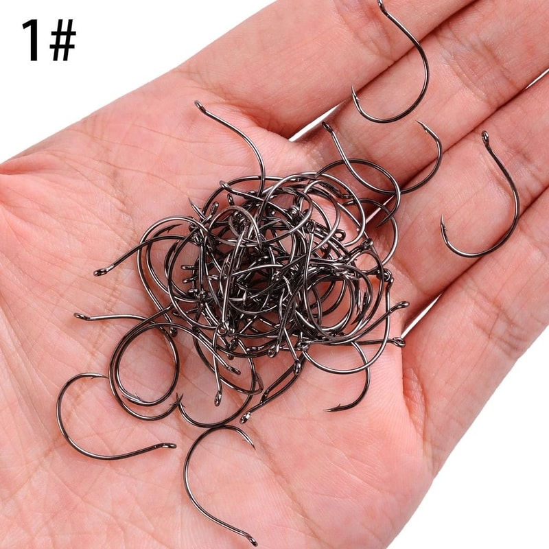 100Piece Barbed Carbon Steel Fishing Hook Set For River Shrimp And Lobster Fishing 3