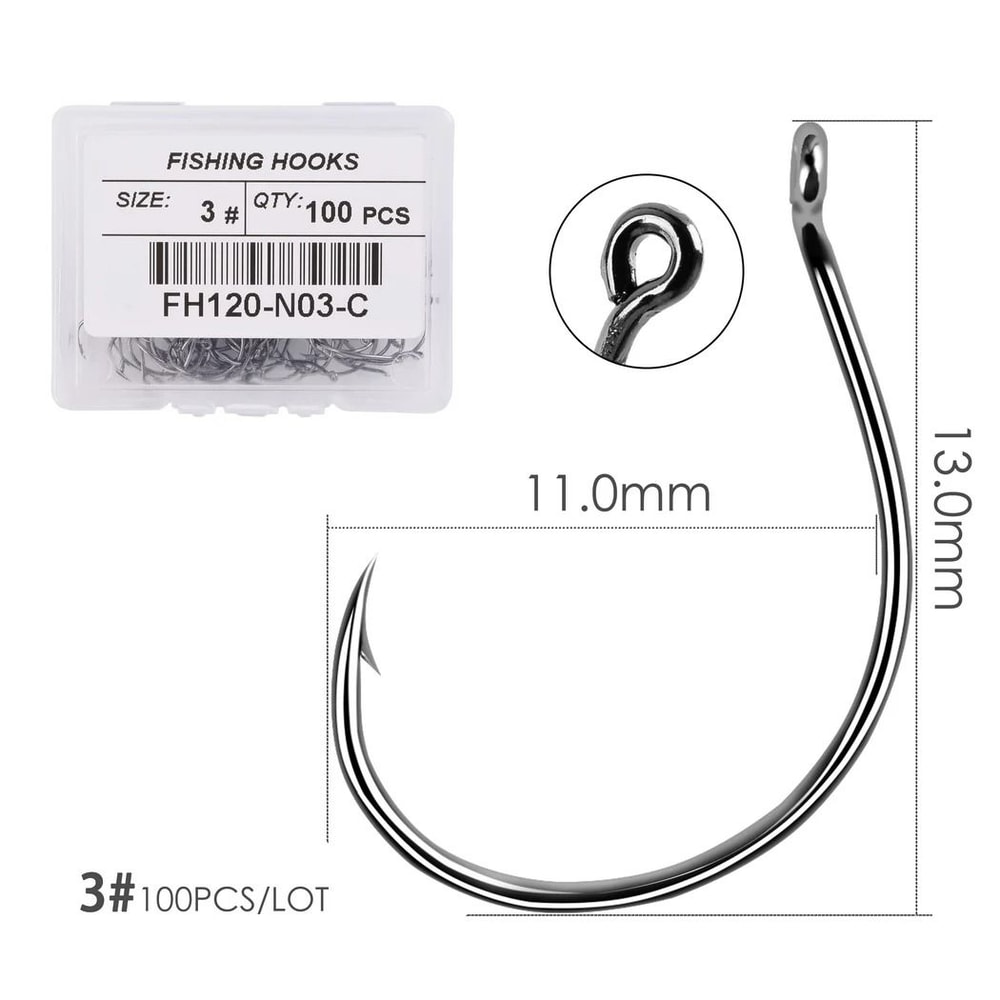 100Piece Barbed Carbon Steel Fishing Hook Set For River Shrimp And Lobster Fishing 4