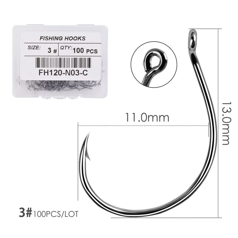 100Piece Barbed Carbon Steel Fishing Hook Set For River Shrimp And Lobster Fishing 4