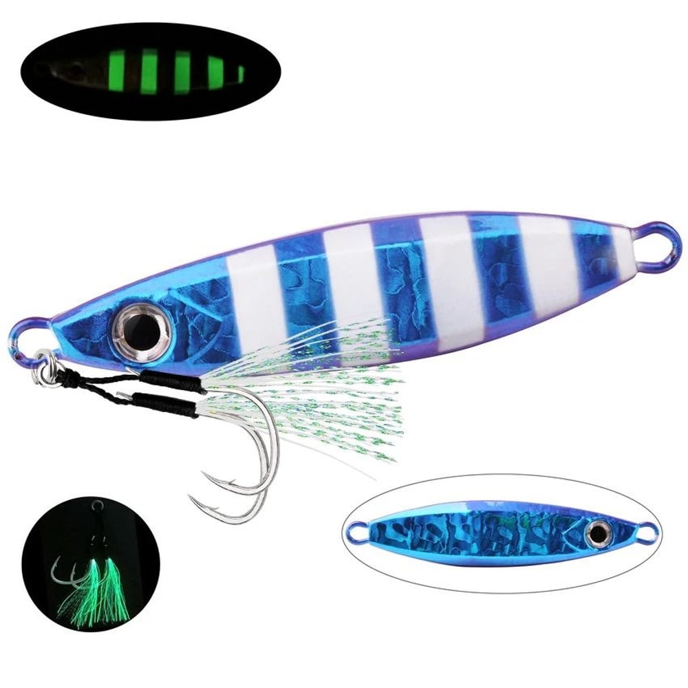 8Piece Metal Casting Jig Spoon Set 141 Oz To 353 Oz Shore Jig Lures For Sea Bass And Saltwater Fish 4