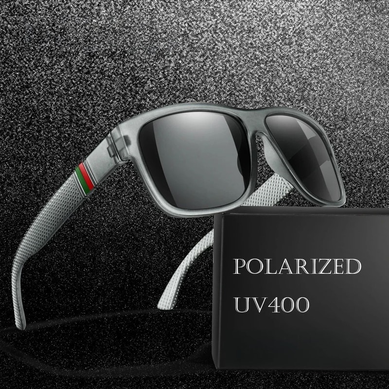Classic Square Polarized Fishing Sunglasses With Large Frame UV400 Protection 0