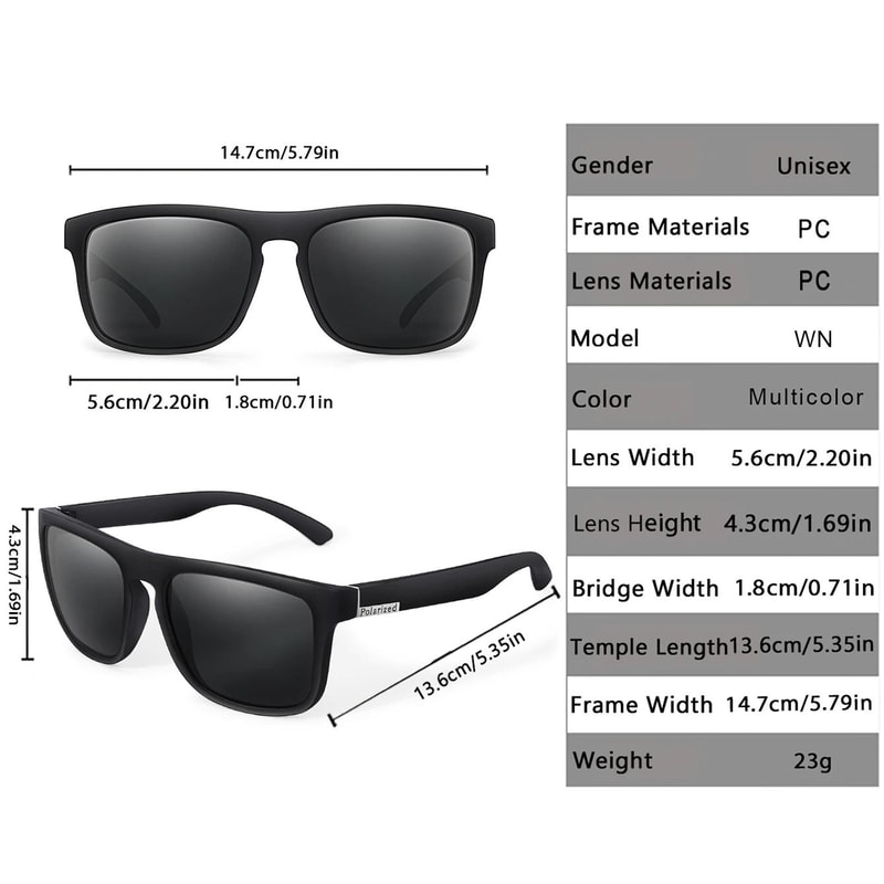 Retro Square Polarized Cycling Sunglasses With UV400 Protection And Night Vision Lens 1