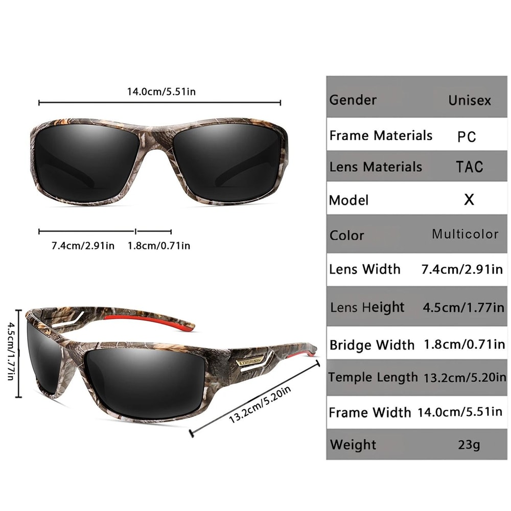 Camouflage Polarized Fishing Sunglasses With UV400 Protection For Driving Cycling And Outdoor Sport 2