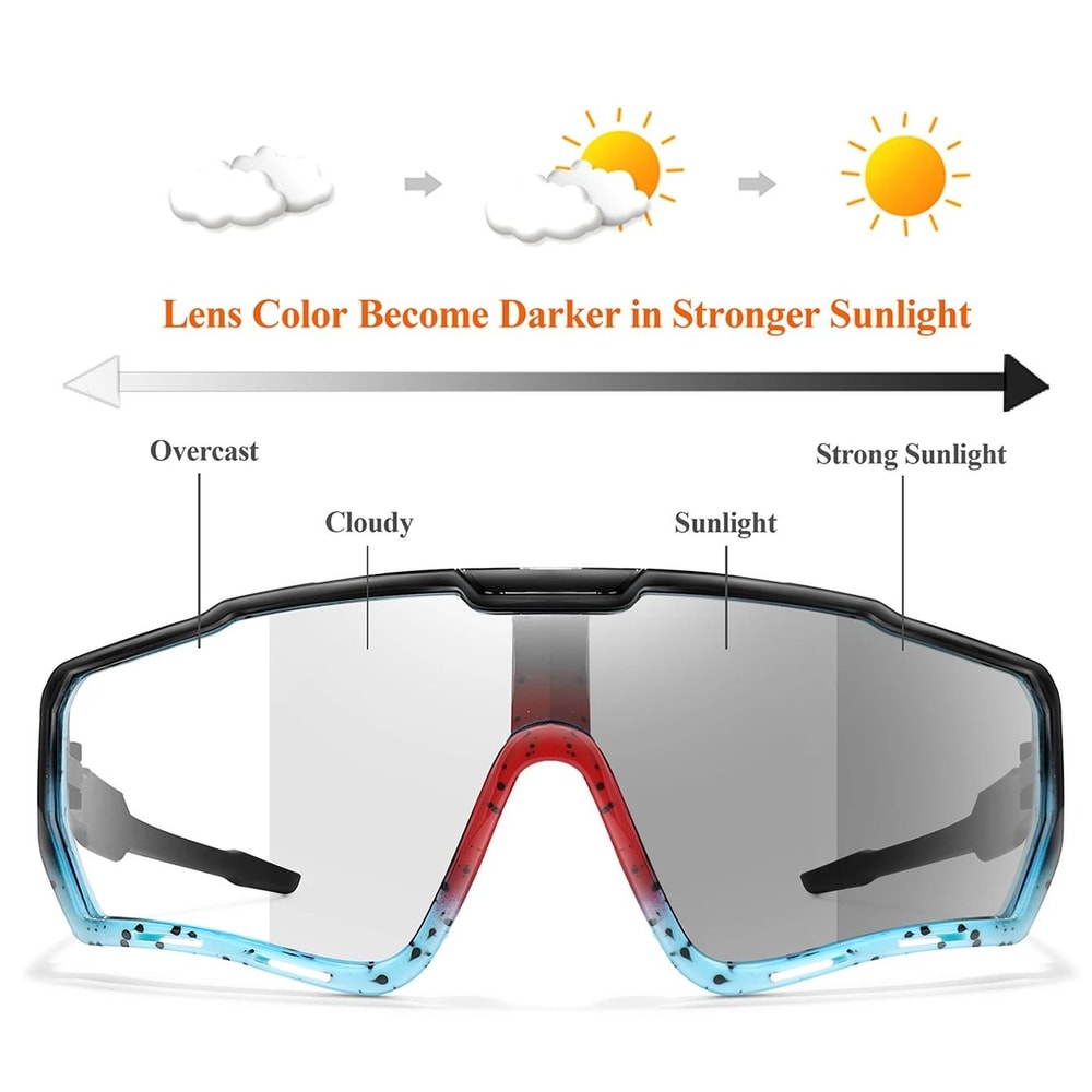 Photochromic Sports Cycling Sunglasses UV400 For MTB Biking Fishing And Running 2