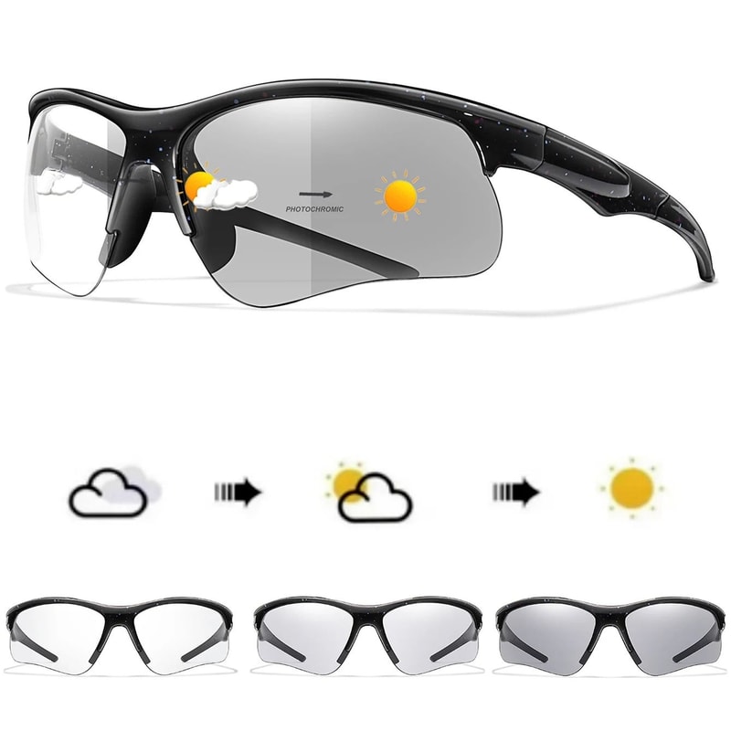 Photochromic Sports Sunglasses For Men And Women UV400 MTB Cycling Running Goggles 10