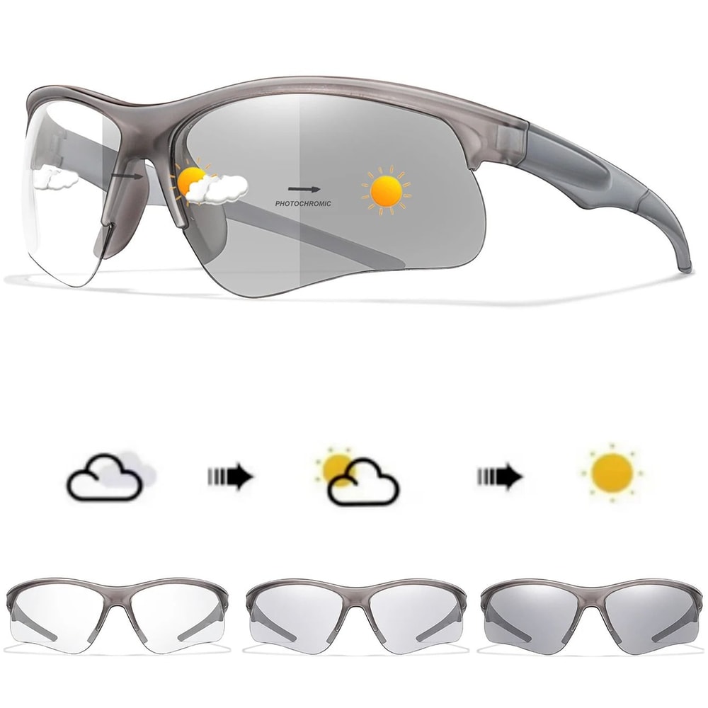 Photochromic Sports Sunglasses For Men And Women UV400 MTB Cycling Running Goggles 11