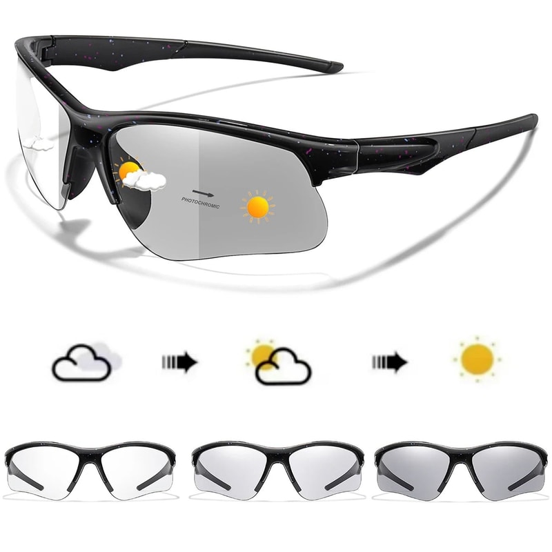 Photochromic Sports Sunglasses For Men And Women UV400 MTB Cycling Running Goggles 3