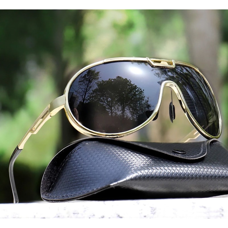 Trendy Round Windproof Fishing Sunglasses With UV Protection And Box For Men And Women 0