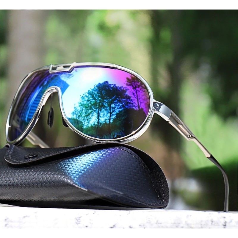 Trendy Round Windproof Fishing Sunglasses With UV Protection And Box For Men And Women 9