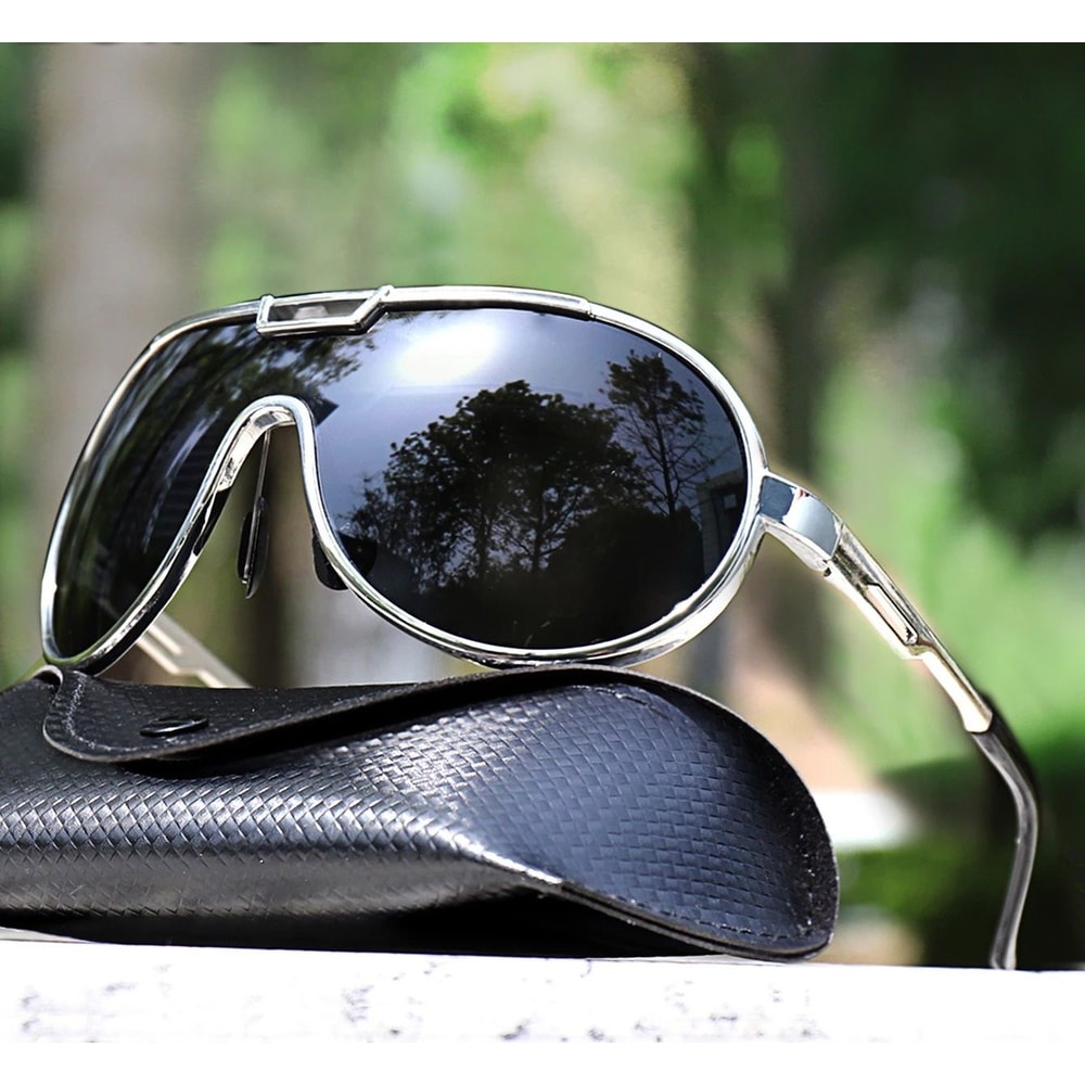 Trendy Round Windproof Fishing Sunglasses With UV Protection And Box For Men And Women 11