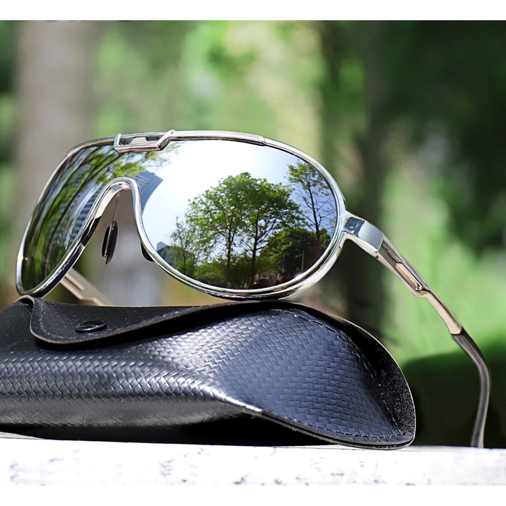 Trendy Round Windproof Fishing Sunglasses With UV Protection And Box For Men And Women 12