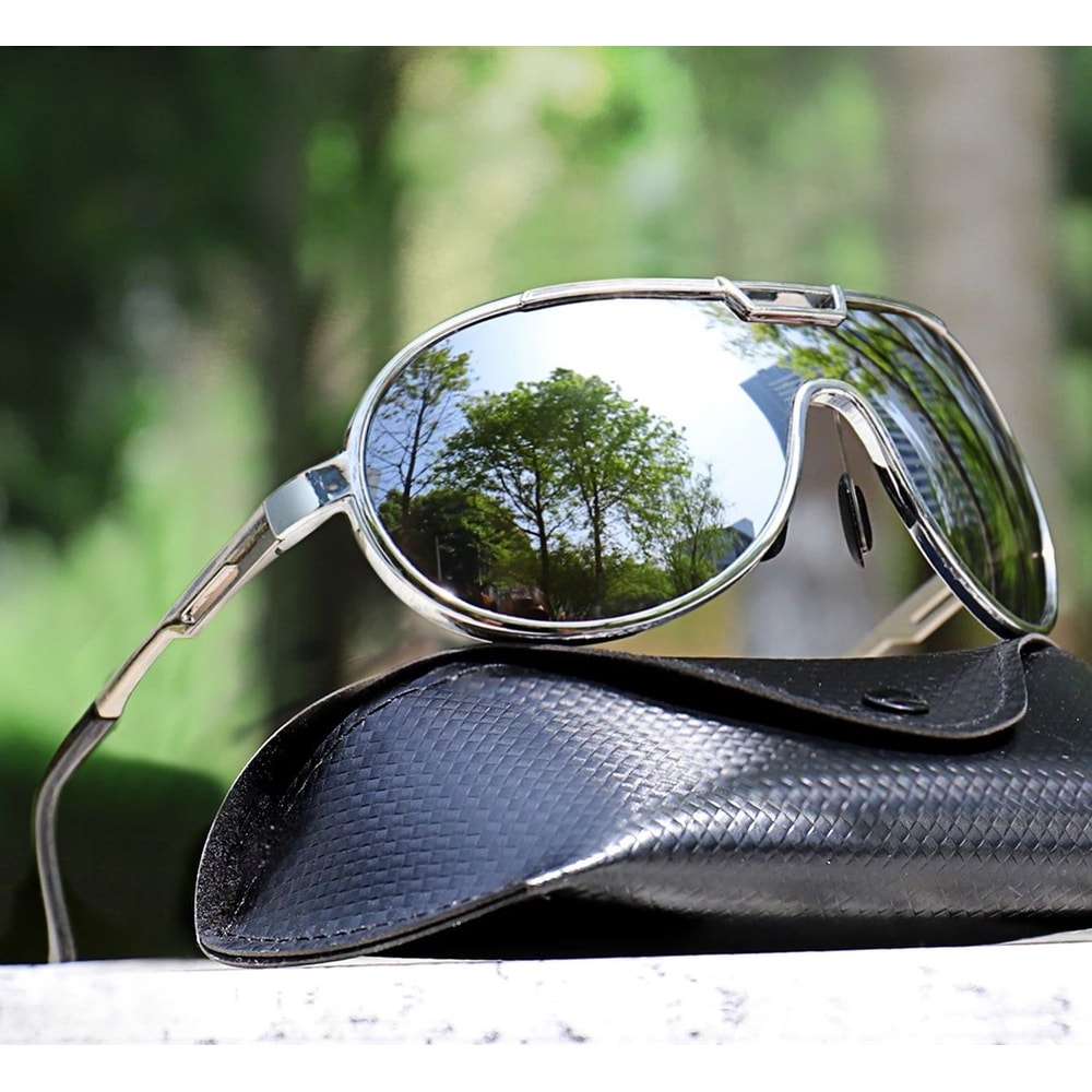 Trendy Round Windproof Fishing Sunglasses With UV Protection And Box For Men And Women 5