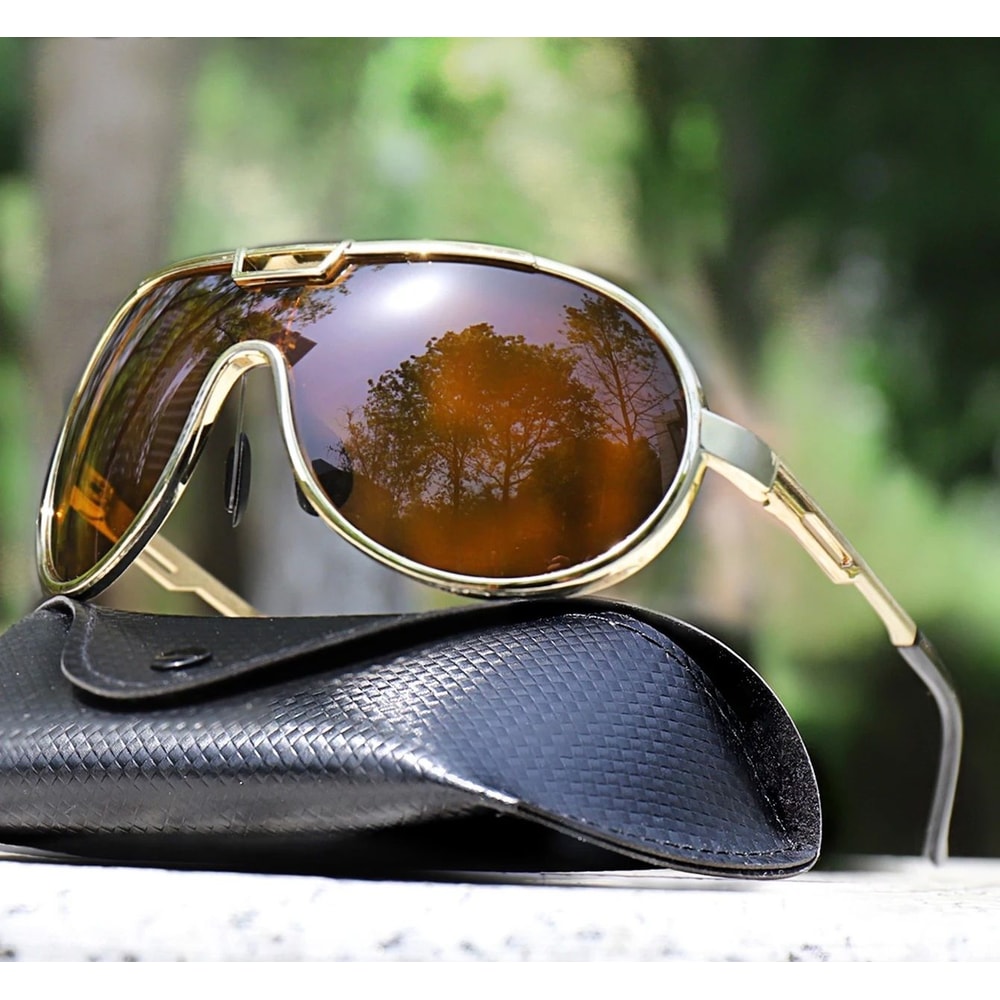 Trendy Round Windproof Fishing Sunglasses With UV Protection And Box For Men And Women 8